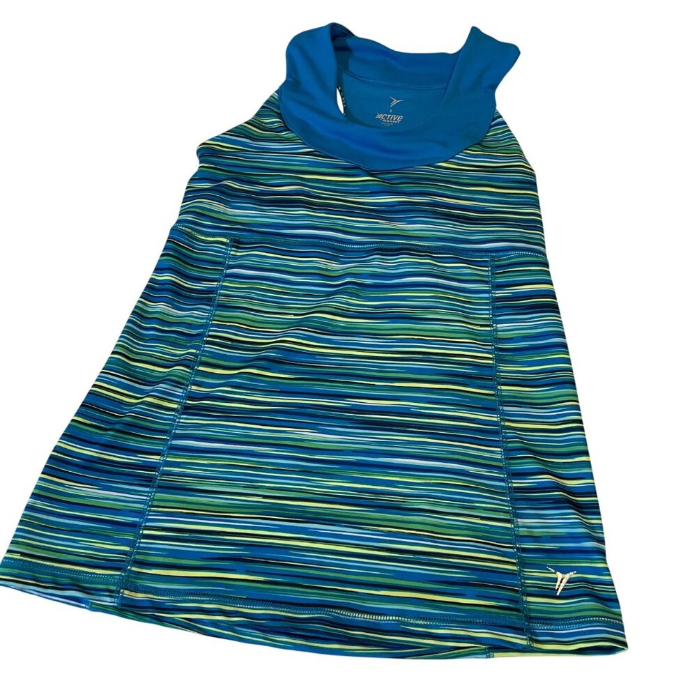 Old Navy Active S Blue Striped Racerback Athletic Tank For Women